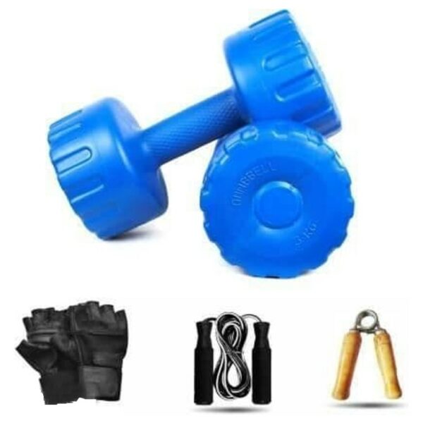Gym Insane 2x2kg blue dumbbell With Workout Kit