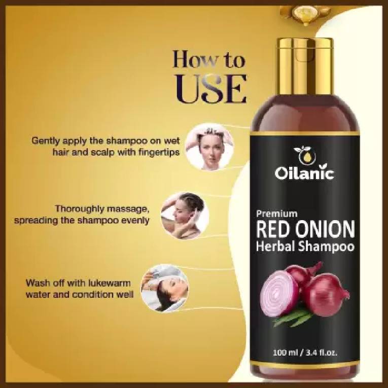 Oilanic Red Onion Shampoo - For Hair Growth & Hair Fall Control for Men &  Women (100 ml) - StayHit - StayFit