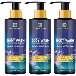 100% Natural Ultra Rich Body Wash Enriched With Almond and Coconut Oil - For Skin Nourishment and Moisture Care Combo Pack 3 Bottle of 200 ml (600 ml)