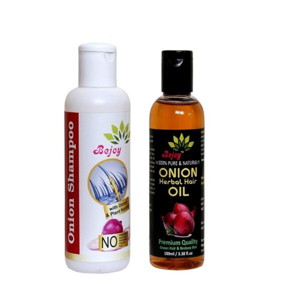 Bejoy Onion Herbal Hair oil (100ml) and Shampoo (200ml) dispenser Version (KDB-1601899)
