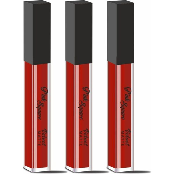 Matte Long Lasting Liquid Dark Red Maroon Lipstick - Ideal For Women and College Girls Combo Pack Of 3 Pcs (KDB-2285112)