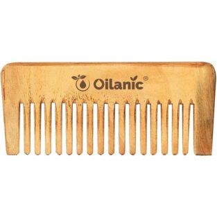 Oilanic Herbal Handmade Medium Detangler Neem Wooden Comb (5.5 inches)- For Antidandruff Men & Women pack of 1 Pc