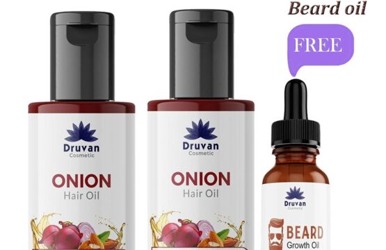 Druvan Cosmetic Onion Hair Oil 50 ml (Pack Of 2) ( Get 50ml Beard Oil Free)