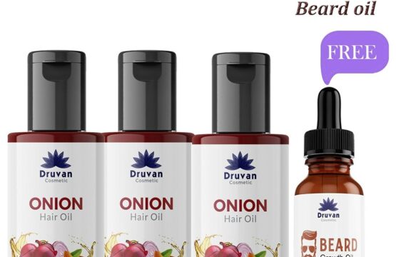 Druvan Cosmetic Onion Hair Oil 50 ml (Pack Of 3) ( Get 50ml Beard Oil Free) (KDB-1614027)
