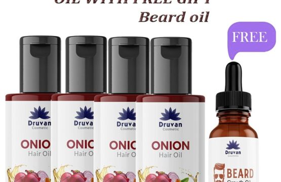 Druvan Cosmetic Onion Hair Oil 50 ml (Pack Of 4) ( Get 50ml Beard Oil Free) (KDB-1614028)