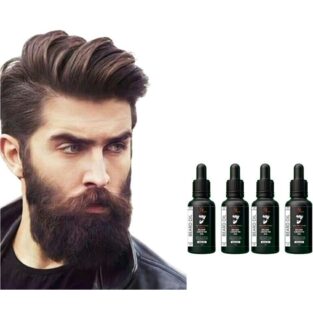 Glow Ocean Beard Growth Oil-For Fast And Effective Beard Growth- Natural ((Pack Of 4) (KDB-2017620)