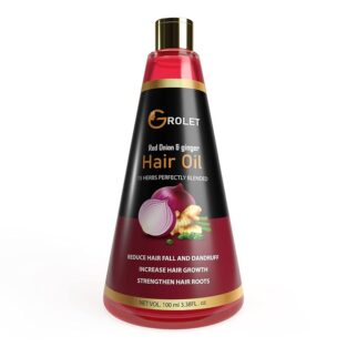 Grolet Red Onion Hair Oil with Ginger for Hair Growth and Hair Fall Control (100 ml)