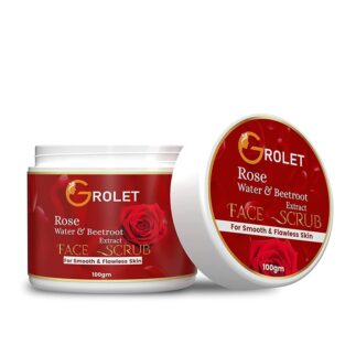 Grolet Rose Face Scrub with Beetroot Extract for Smooth & Anti-Ageing Skin (100 gm)