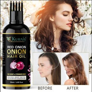 KURAIY Red Onion Hair Oil with Comb Applicator