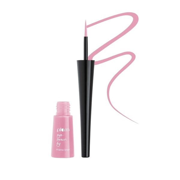 Plum Eye-Swear-By Matte Eye Liner, Water-Proof, Quick Drying, Vegan & Cruelty Free, 07 Cloud Pink