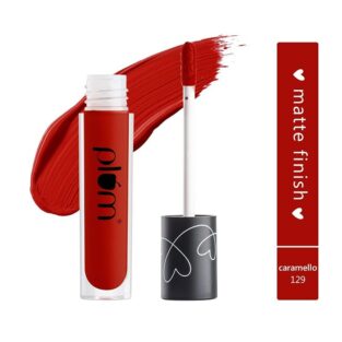 Plum Matte In Heaven Liquid Lipstick, Non-Drying, Smudge-Proof, Vegan & Cruelty Free, Caramello - 129