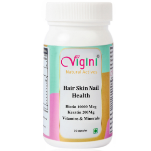 Vigini Biotin 10000 mcg Keratin Damage Repair Thick Advance Hair Growth Regrowth Vitalizer Capsules (30 Cap)