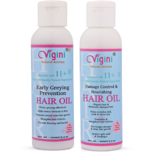 Vigini Chronic Anti Dandruff Revitalizer + Vigini Early Anti Greying Prevention Hair Oil