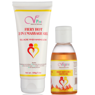 Vigini Fiery Hot 2 in 1 Men Massage Gel 100gm and Men's Oil 125 ml