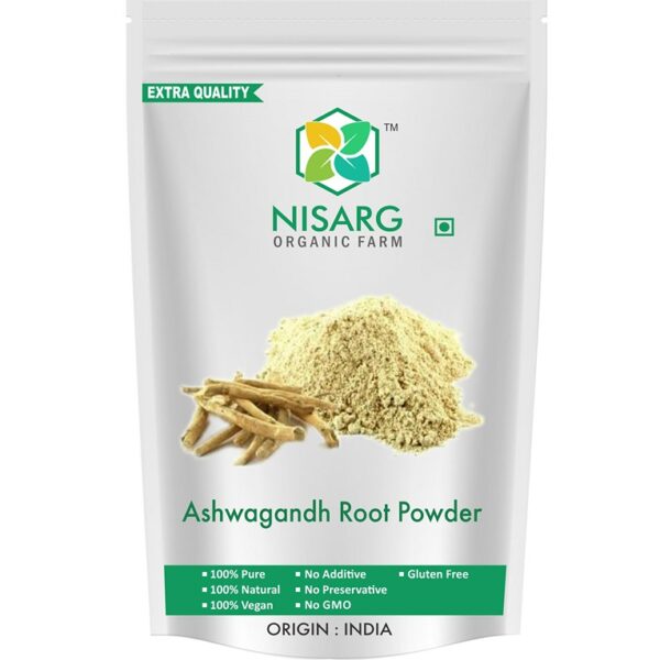 Nisarg Organic Ashwagandha Root Powder - 100% Pure & Natural
