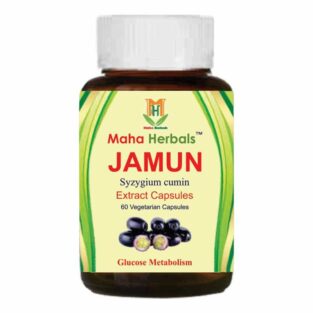 Maha Herbals Jamun Extract Capsules, Ayurvedic Medicine for Diabetes - 60 Vegetarian Capsules