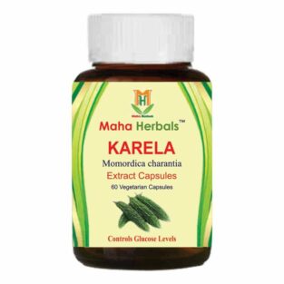 Maha Herbals Karela Extract Capsules, Ayurvedic Medicine for Type 2 Diabetes - 60 Vegetarian Capsules