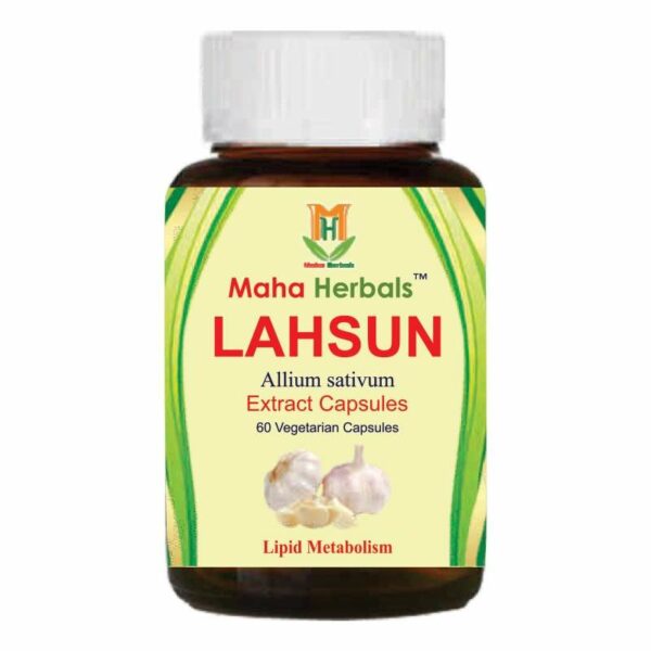 Maha Herbals Lahsun Extract Capsules, Best Ayurvedic Medicine for Hypertension - 60 Capsules