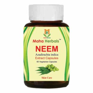 Maha Herbals Neem Extract Capsules, Ayurvedic Medicine for Acne, Eczema and Skin Diseases - 60 Vegetarian Capsules
