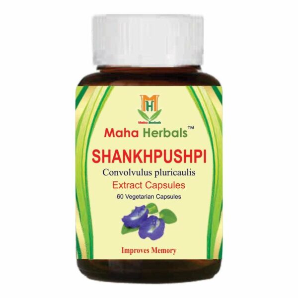 Maha Herbals Shankhpushpi Extract Capsules, Ayurvedic Medicine for Mental Fatigue - 60 Vegetarian Capsules