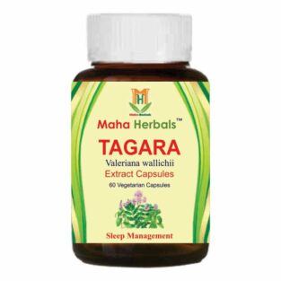 Maha Herbals Tagar Extract Capsules, Ayurvedic Medicine for Sleep - 60 Vegetarian Capsules