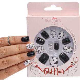 Beromt Press On Nails Set Of Full Fake Acrylic Nails With Animal Print Design For Women Professional - BFN1005APN