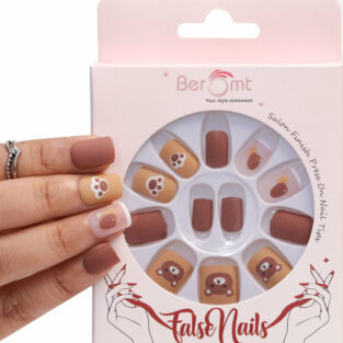Beromt Press On Artificial Nails With Beautiful Animal Print Designs For Women Professionals - BFN1042APN