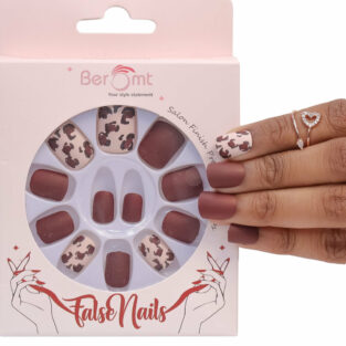 Beromt Press On Nails Beautiful Full Fake Nails With Animal Print Design For Women Professional - BFN1012APN