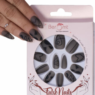 Beromt Press On Nails Set Of Full Fake Nails With Casual Prints Beautiful Design - BFN635CN