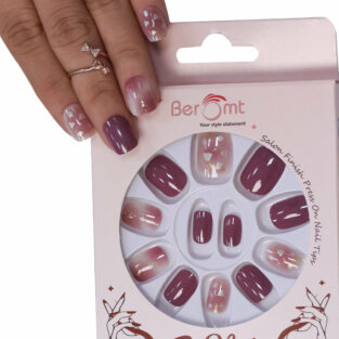 Beromt Press On Nails Casual Printed Salon Ready False Nails For Women Professionals - BFN746CN