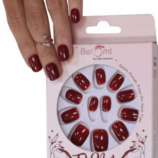 Beromt False nails Press On Nails Set of Full Fake Acrylic Nails With Beautiful Matte Finish Nails For Women Professionals Short Square - BFN348PSN