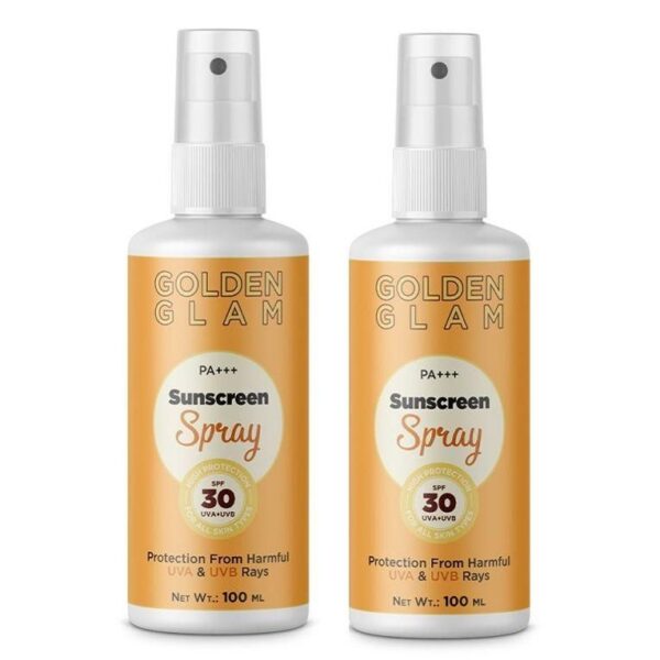 Golden Glam Sunscreen Spray Matte Finish - SPF 30 Pa+++ Spray (100 ml Each) (Pack of 2) (KDB-2391680)