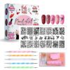 Nail Art Kit Nail Stamping Plate With Nail Stamper Scraper,5pcs Double Sided Dotting Pen