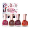 Nail Paint Combo of 4 Smooth Application Nail Laquer Berry Pink, Chocolate, Orange & Wine