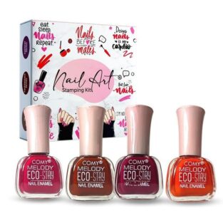 Nail Paint Combo of 4 Smooth Application Nail Laquer Berry Pink, Chocolate, Orange & Wine
