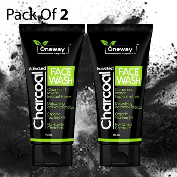 Oneway Happiness Primium Activated Charcoal Face Wash for Oil Clear ( Pack of 2 ) 200ml (KDB-2212987)