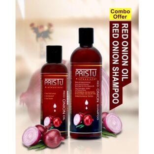 Pristu Professional Red Onion Oil And Shampoo Combo Pack of 2