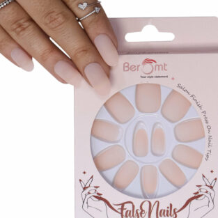 Beromt False nails Press On Nails Set of Full Fake Acrylic Nails With Beautiful Matte Finish Nails For Women Professionals Small Oval - BFN549MSN