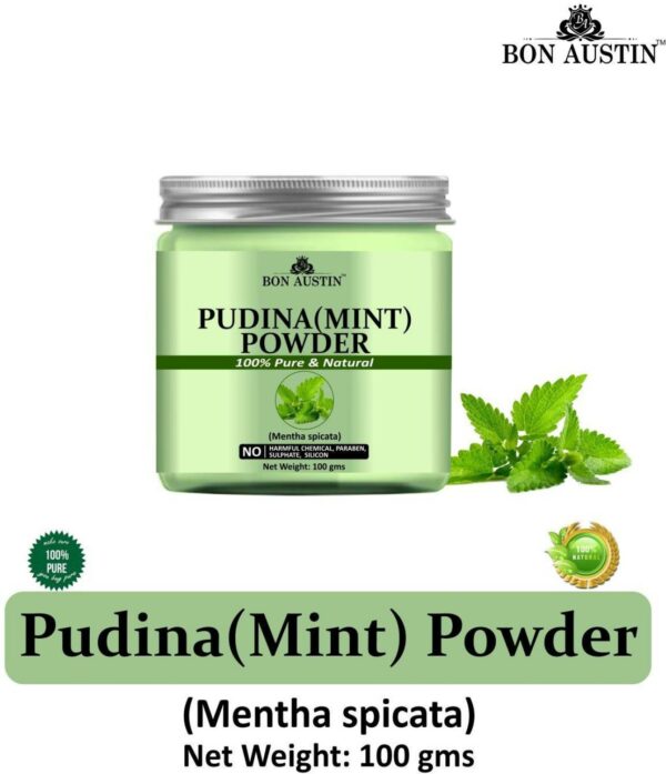 Bon Austin 100% Pure & Natural Pudina Powder Combo Pack of 3 Jars of 100 gms(300 gms) (300 g) - Image 2