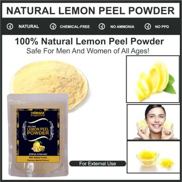 Donnara Organics 100% Natural Lemon Peel Powder Combo pack of 3 pouches of 150 gms(450 gms) - Image 3