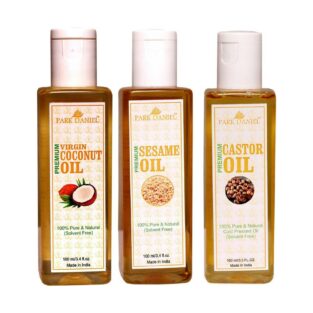 PARK DANIEL Premium Sesame oil, Virgin coconut oil and Castor oil combo of 3 bottles(300 ML)