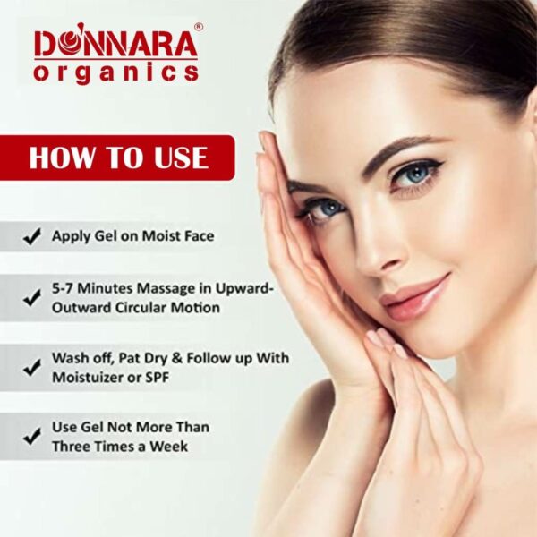 Donnara Organics Rose Aloe Vera Extract Gel For Even Tone Skin Pack of 3 of 100 gms (300 g) - Image 2