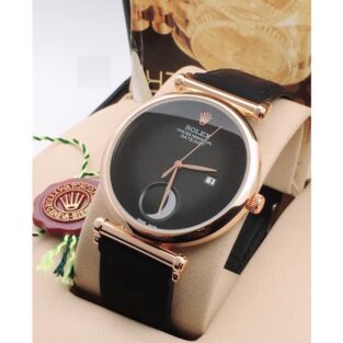 Rolex Men's Leather Watch Rolex Watch