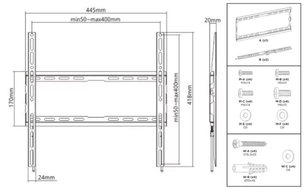 32 to 65 Inches LED TV Wall Mount | 50 Kgs Weight Capacity | Heavy Duty - Image 3