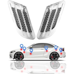 Air Flow Duct Racing Side Scoop Vent Air Flow Sticker Universal for All Cars (Pack of 2) (STY-2391745)