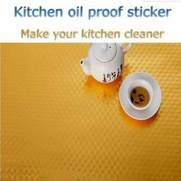 Kitchen Wall Stove Aluminium Foil Oil Proof Stickers Anti-fouling High-Temperature Self-Adhesive Wallpaper Wall Sticker - Image 4