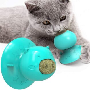 Catnip Ball - Enchanting Interactive Cat Lick Toy with Treat, Suction Cup Base, and Teeth Cleaning Function (STY-60323827)