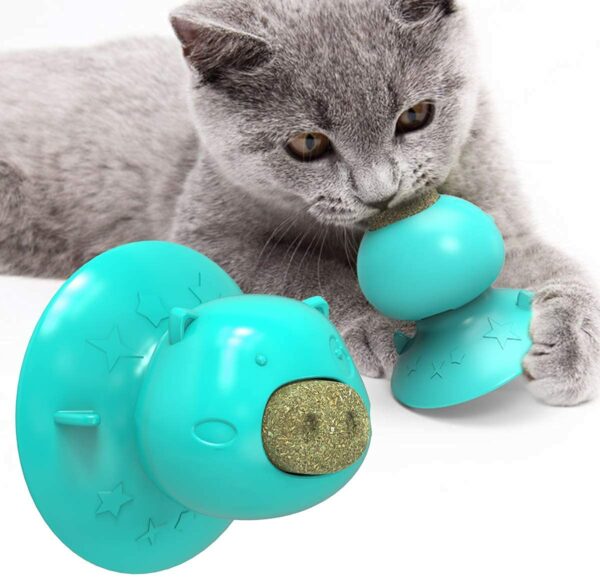 Catnip Ball - Enchanting Interactive Cat Lick Toy with Treat, Suction Cup Base, and Teeth Cleaning Function (STY-60323827)