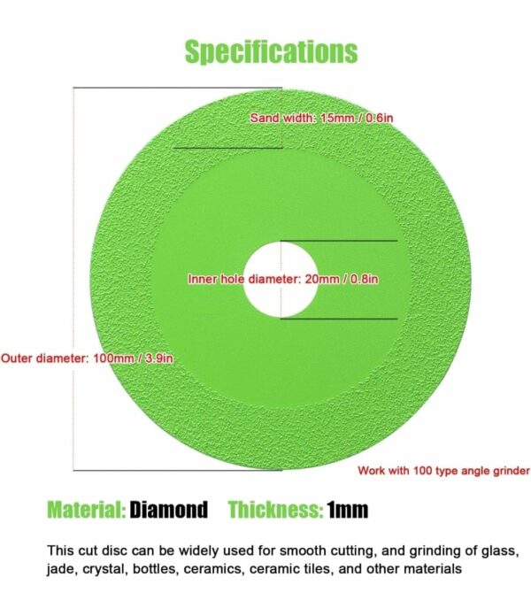 Max Deals 105mm Glass Cutting Disc - Your Ultimate Solution for Precise Glass and Ceramic Cutting (STY-308674225) - Image 3