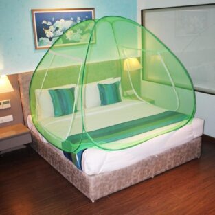 Mosquito Net Foldable Double Bed Net King Size - Green and Black